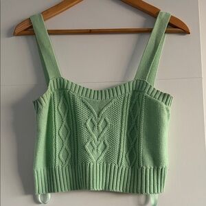 BCBGeneration Light Green Knit Crop Top